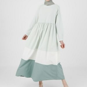 Crew neck unlined modest dress